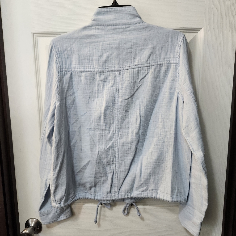 Caslon Zip Up Cotton Utility Jacket Blue Skyway. Sz S - Picture 9 of 11